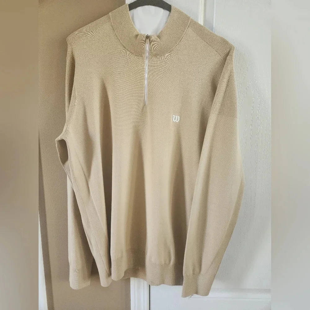 EUC Men's Cream Wilson Half Zipper Sweater XL